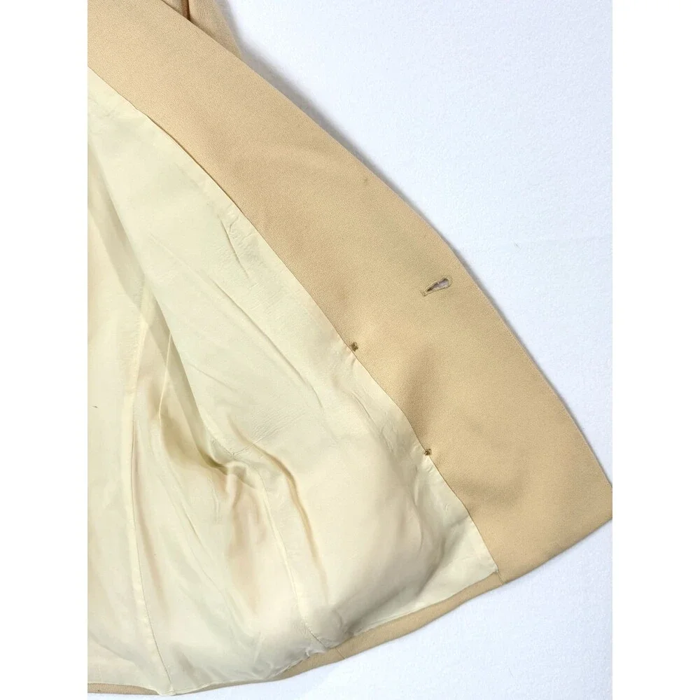 Christian Dior Wool 30 Montaigne Bar Jacket Blazer Neutral Pale Yellow USA Sz 12